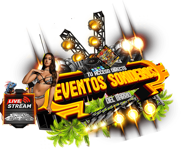 Eventos sonideros en Son Sonidero Radio con diseño iluminado